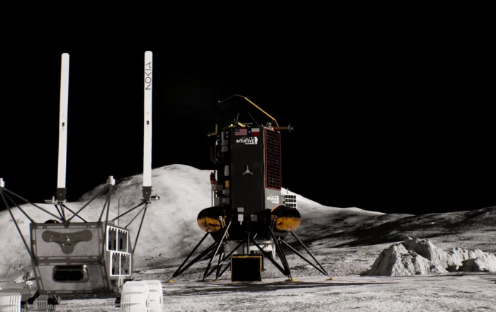 Nokia Moon Rover Driving Away from Lander