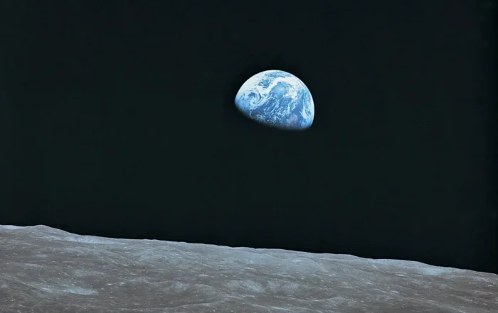 One hemisphere of the Earth seen from the surface of the moon