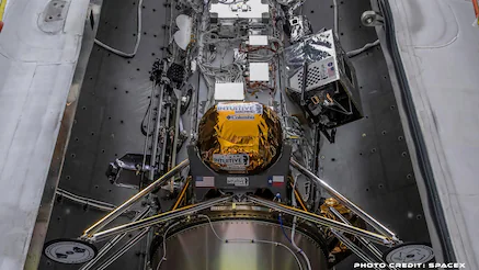 IM-2 encapsulated within the SpaceX rocket