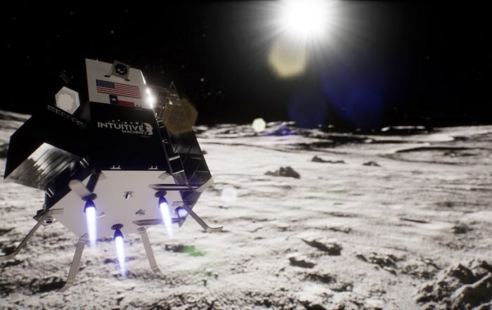 Rendering of the Micro-Nova hopping on the lunar surface