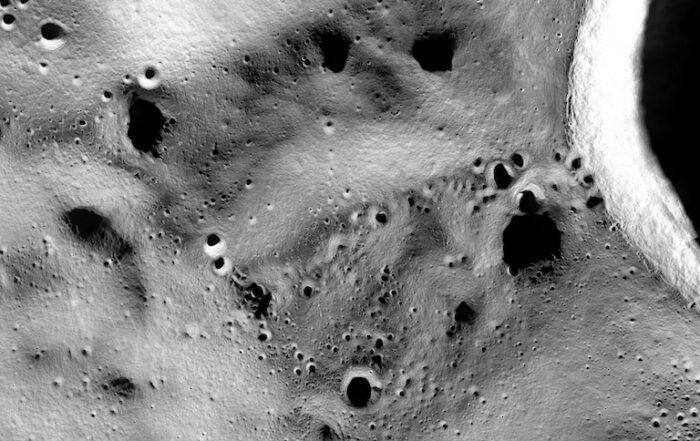 A data visualization of the lunar south pole from NASA