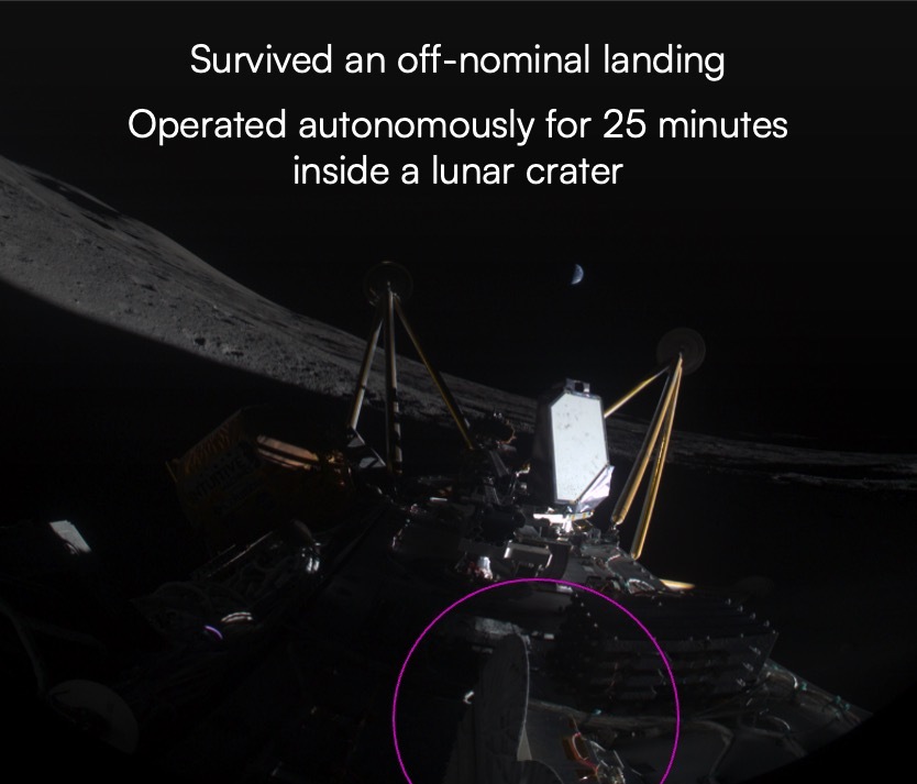 Nova-C lander in a Moon crater