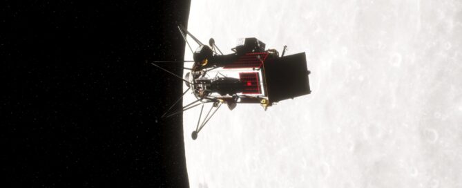 Moon lander in space