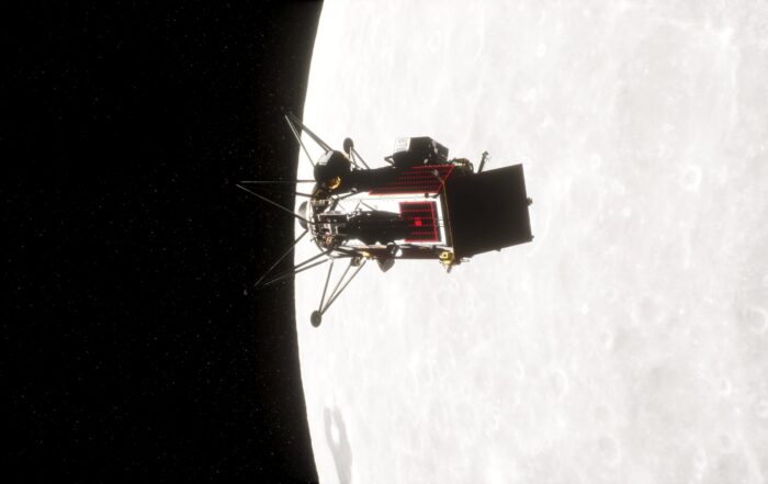 Moon lander in space