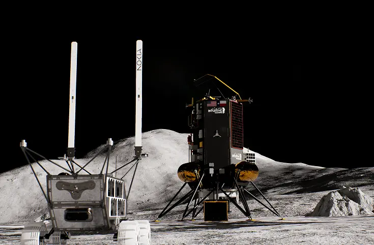 Nova-C lander and Rover on the Moon